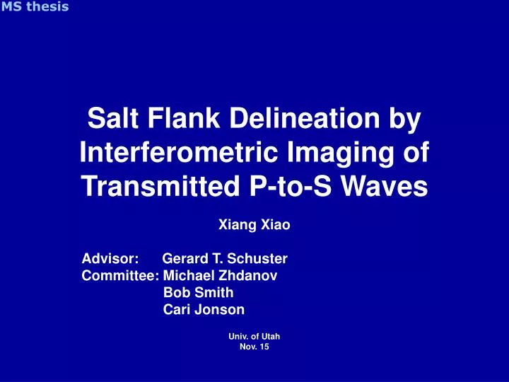 salt flank delineation by interferometric imaging of transmitted p to s waves