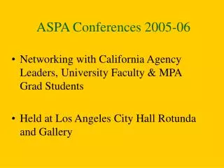 ASPA Conferences 2005-06