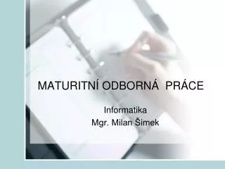 maturitn odborn pr ce