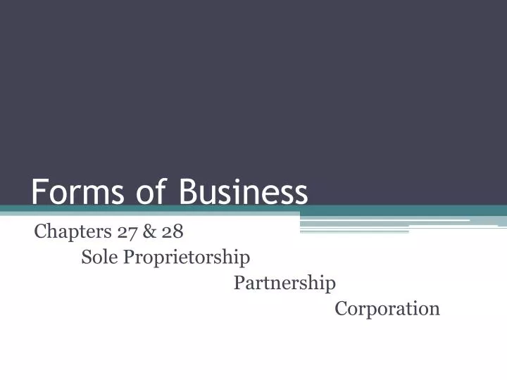 forms of business