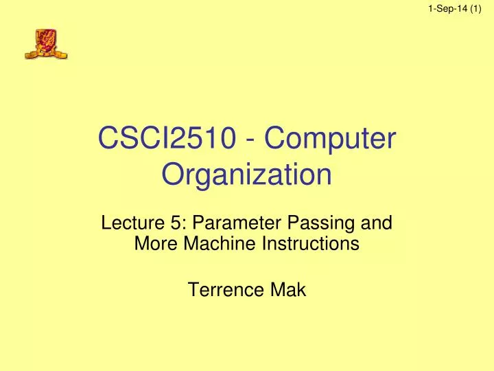 csci2510 computer organization