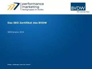 das seo zertifikat des bvdw