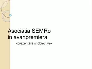 asociatia semro in avanpremiera