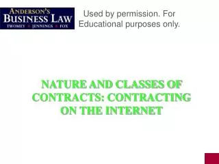 NATURE AND CLASSES OF CONTRACTS: CONTRACTING ON THE INTERNET