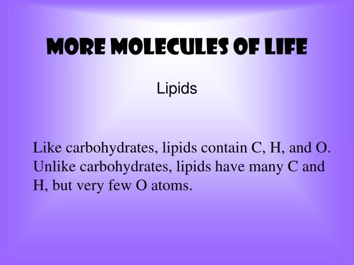 more molecules of life