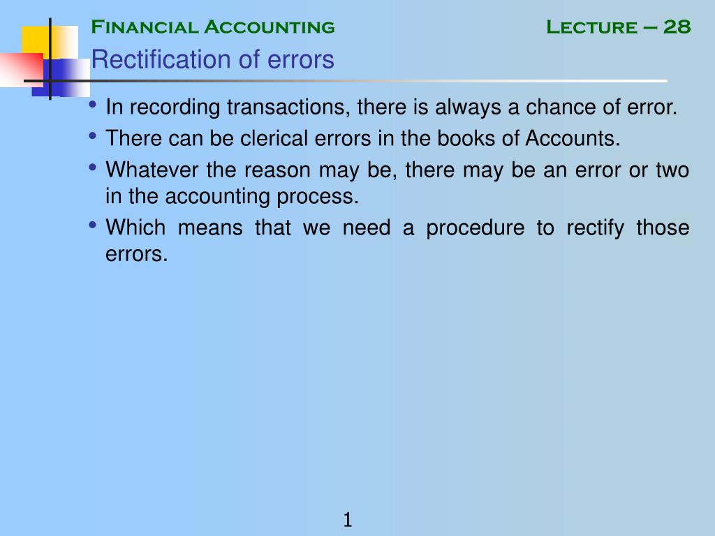 PPT - Rectification of errors PowerPoint Presentation, free download ...