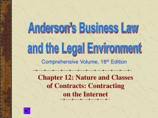 Chapter 12: Nature and Classes of Contracts: Contracting on the Internet