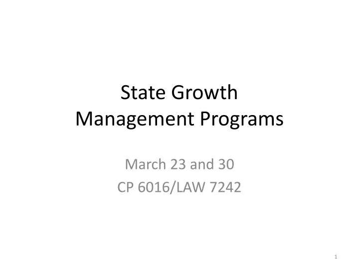 state growth management programs