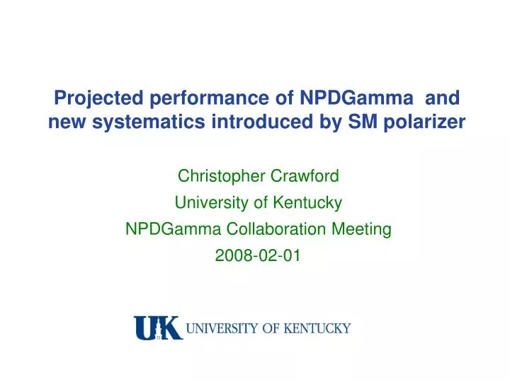 projected performance of npdgamma and new systematics introduced by sm polarizer