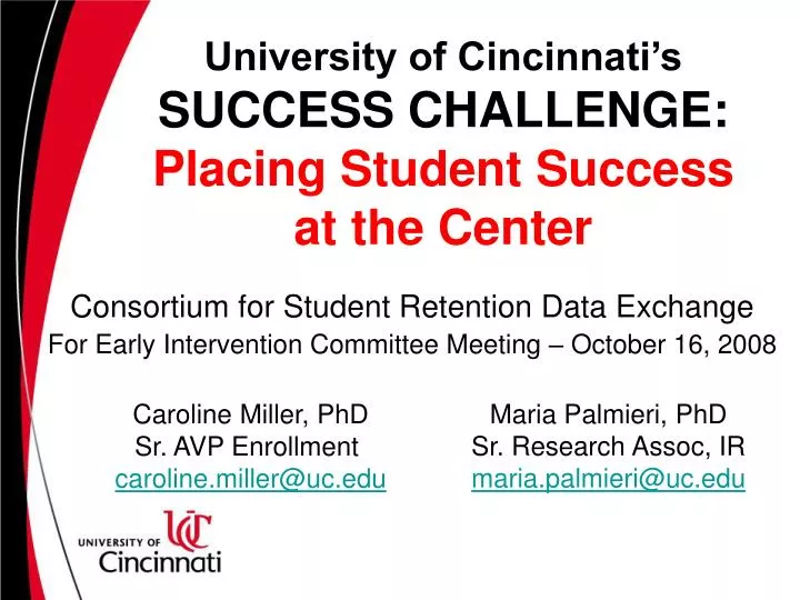 university of cincinnati s success challenge placing student success at the center