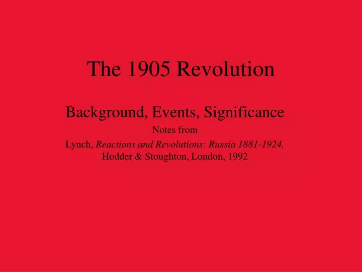 the 1905 revolution