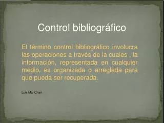 control bibliogr fico