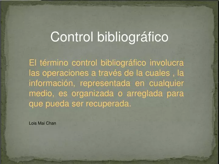 control bibliogr fico