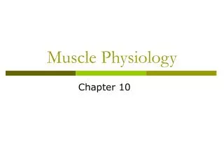 muscle physiology