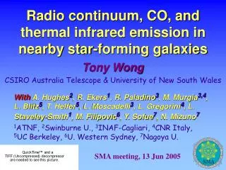 Radio continuum, CO, and thermal infrared emission in nearby star-forming galaxies