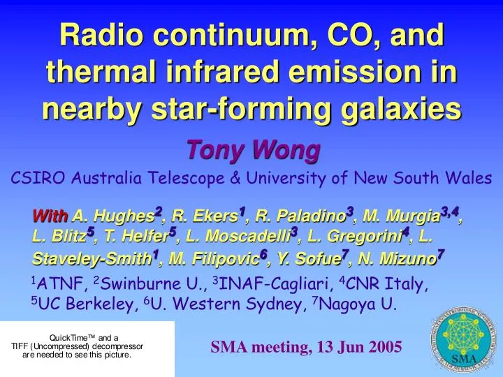 radio continuum co and thermal infrared emission in nearby star forming galaxies