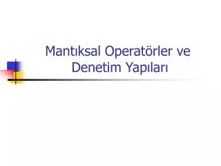 mant ksal operat rler ve denetim yap lar