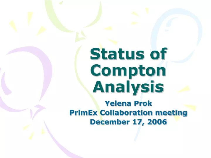 status of compton analysis