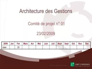 architecture des gestions comit de projet n 01 23 02 2009