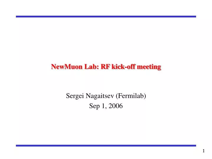 newmuon lab rf kick off meeting