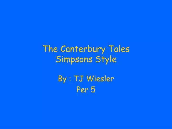 the canterbury tales simpsons style