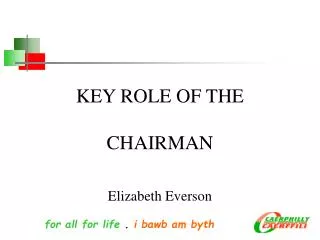 KEY ROLE OF THE CHAIRMAN