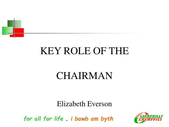key role of the chairman