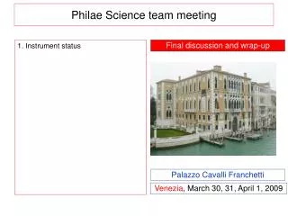 Philae Science team meeting