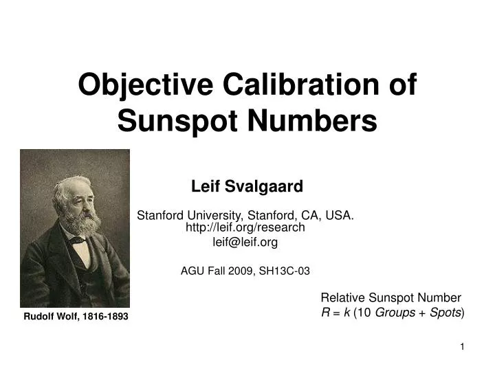objective calibration of sunspot numbers
