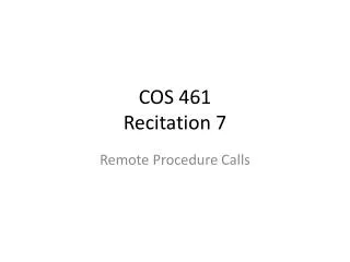 COS 461 Recitation 7