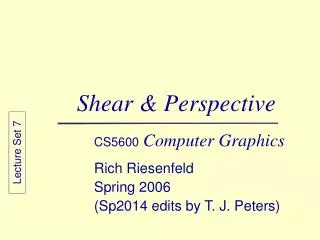 Shear &amp; Perspective