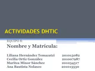 actividades dhtic