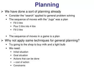 Planning