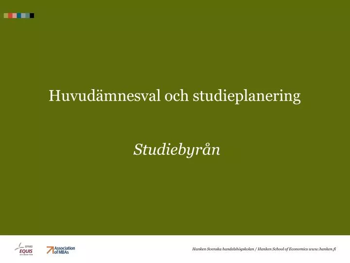 huvud mnesval och studieplanering