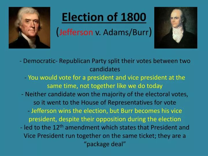 election of 1800 jefferson v adams burr