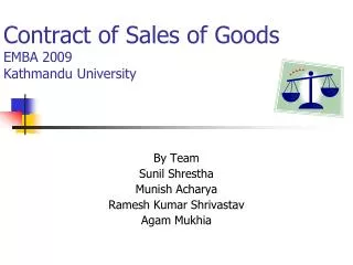 Contract of Sales of Goods EMBA 2009 Kathmandu University