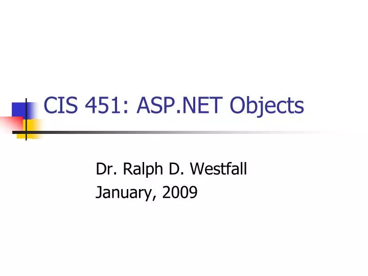 cis 451 asp net objects