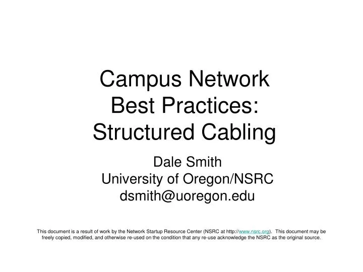 campus network best practices structured cabling