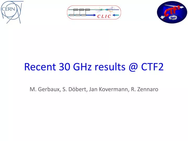 recent 30 ghz results @ ctf2
