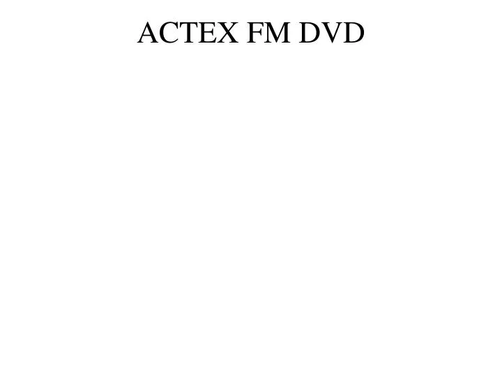 actex fm dvd