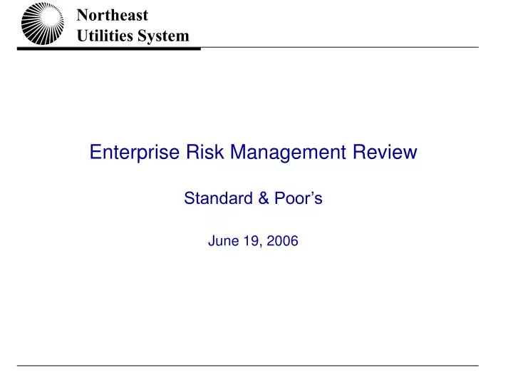 enterprise risk management review standard poor s june 19 2006
