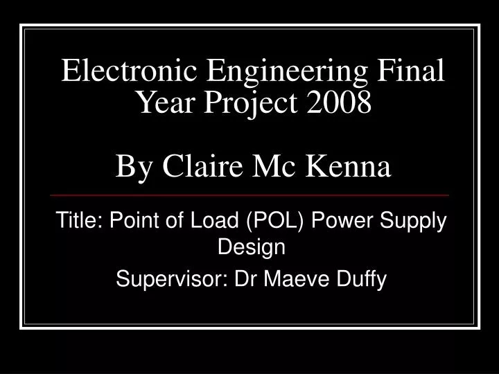 electronic engineering final year project 2008 by claire mc kenna