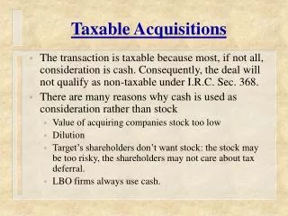 Taxable Acquisitions