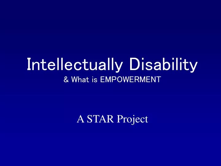 intellectually disability what is empowerment