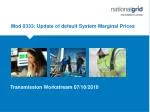Update on Default System Marginal Prices Review Group: Mod.0333 Overview - slide 1
