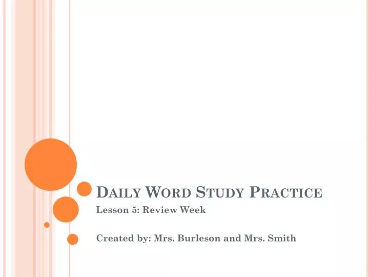 daily word study practice
