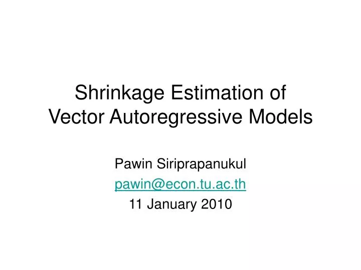 shrinkage estimation of vector autoregressive models