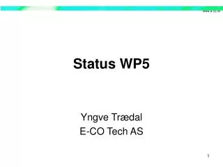 Status WP5