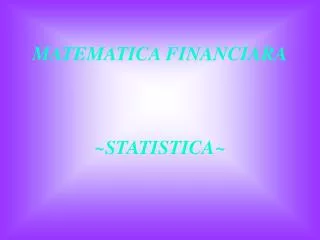 matematica financiara statistica