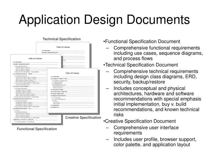 application design documents